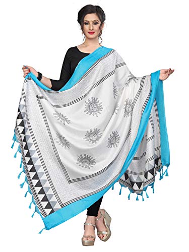 CRAFTSTRIBE Indumentaria de Cuello Indio Bufandas de Tiro Mujer Chunni Dupatta Multicolor Khadi Algodón Impreso Bufanda Chal