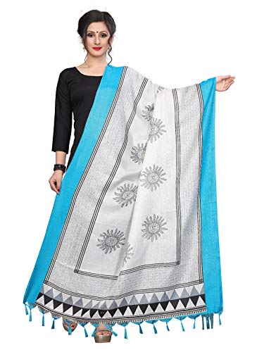 CRAFTSTRIBE Indumentaria de Cuello Indio Bufandas de Tiro Mujer Chunni Dupatta Multicolor Khadi Algodón Impreso Bufanda Chal