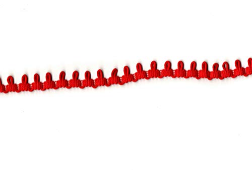 Craftuneed Corsé de costura de novia con cordones de algodón rojo elástico botones bucles de 1 cm de espacio por yarda 90 cm GRATIS de PP de Reino Unido envío rápido