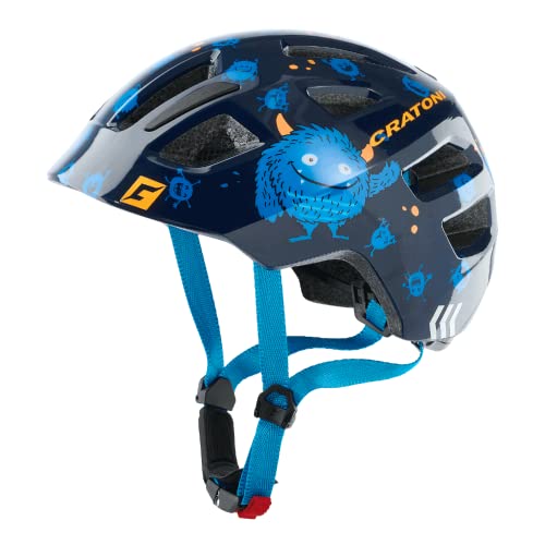 Cratoni Maxster Monster Blue Glossy - Casco juvenil y niño, talla S-M (51-56 cm)