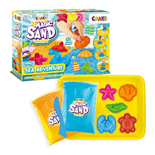 Craze-28605 Magic Sand Sea Adventures 28605-Arena, Color Amarillo, Azul (28605)