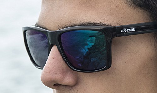 Cressi Rio Sunglasses Gafas de Sol Deportivo Polarizados, Unisex Adultos, Negro/Gris Oscuro, Talla única