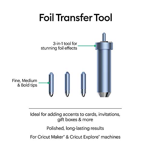 CRICUT Kit Foil Transfer Tool and 3 replacement tip M3, 3 tips-fine, medium &bold