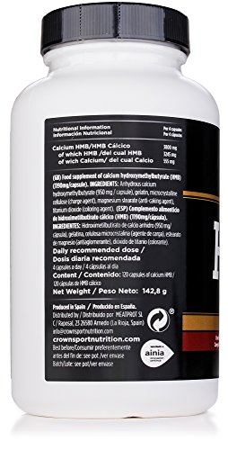 Crown Sport Nutrition HMB 3800/950 mg por cápsula, Suplemento para deportistas - 120 cápsulas