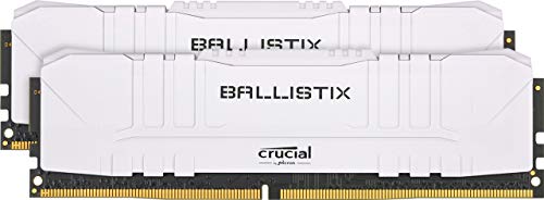Crucial BL2K8G32C16U4W Ballistix Memoria Gamer para ordenadores de sobremesa, 3200 MHz, DDR4, DRAM, , 16GB (8GB x2), CL16, Blanco