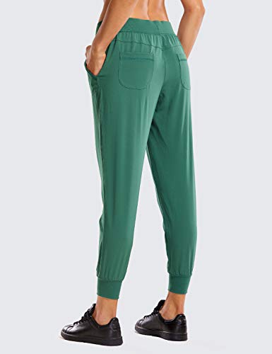 CRZ YOGA Pantalón Deportivo Mujer con Bolsillos Pantalones Harem con Cordones Verde Ahumado 44