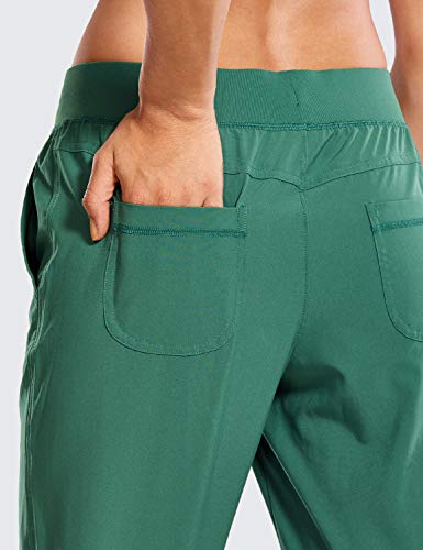 CRZ YOGA Pantalón Deportivo Mujer con Bolsillos Pantalones Harem con Cordones Verde Ahumado 44