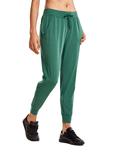 CRZ YOGA Pantalón Deportivo Mujer con Bolsillos Pantalones Harem con Cordones Verde Ahumado 44