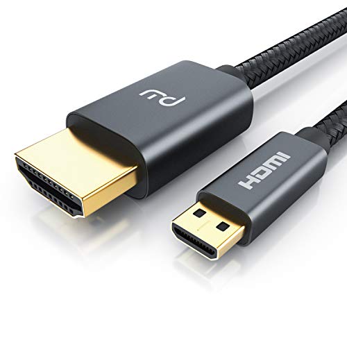 CSL - Cable Micro HDMI a HDMI 2.1 de 3 m - 3D - UHD II - 7680 x 4320 @ 120 Hz con DSC - HDR - ARC - Tipo D a tipo A - Nylon Brading - para Raspberry Pi 4, Gopro, Odroid, cámaras, tabletas y portátiles
