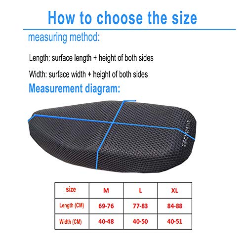 Cubierta de asiento de scooter eléctrica transpirable con aislamiento térmico impermeable 3D,Cubierta de asiento de motocicleta Almohadilla de malla de aislamiento térmico transpirable antideslizante