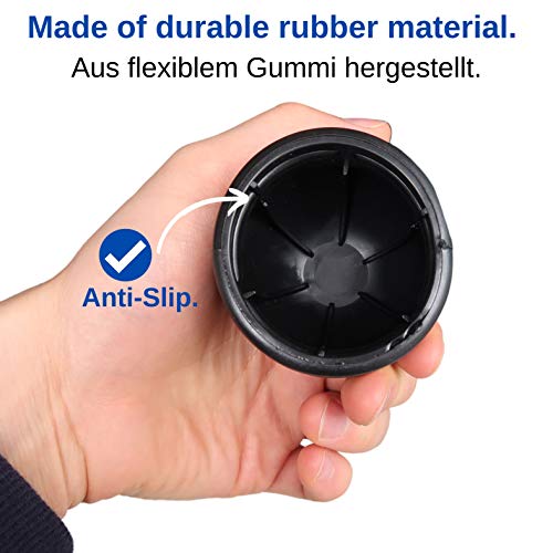 Cubierta de Bola para Gancho de Remolque, 2 x negra, para Cabeza de bola de hasta Ø 50 mm (2" pulgadas) Cubierta de goma, Cubierta de Gancho, Tapon Protector contra la abrasión y la suciedad, Caravana