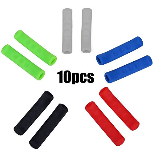 Cubiertas de Palanca de Freno de Bicicleta, 5 Pares Cubierta Protectora de la Palanca de Freno, Cubiertas de Las Manijas de Freno Fundas Antideslizante para Frenado Seguro (5 Colores)