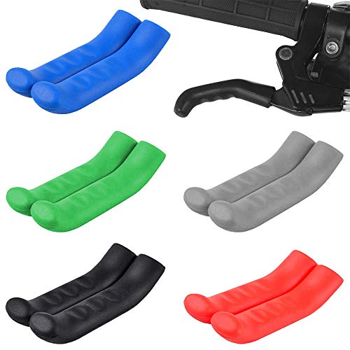 Cubiertas de Palanca de Freno de Bicicleta, 5 Pares Cubierta Protectora de la Palanca de Freno, Cubiertas de Las Manijas de Freno Fundas Antideslizante para Frenado Seguro (5 Colores)