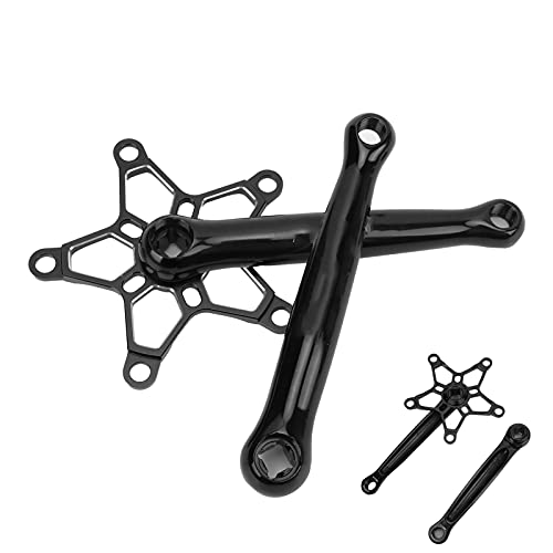 CUTULAMO Juego de Bielas de 170 Mm 130 BCD MTB, Confiabilidad Alto Factor de Seguridad Larga Vida útil Brazos de Biela Izquierda Y Derecha Resistencia Duradera para Bicicletas de una Velocidad(Negro)