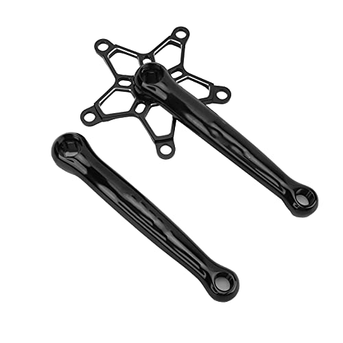 CUTULAMO Juego de Bielas de 170 Mm 130 BCD MTB, Confiabilidad Alto Factor de Seguridad Larga Vida útil Brazos de Biela Izquierda Y Derecha Resistencia Duradera para Bicicletas de una Velocidad(Negro)