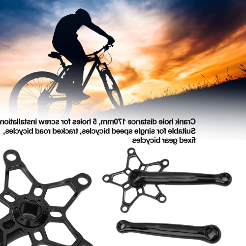 CUTULAMO Juego de Bielas de 170 Mm 130 BCD MTB, Confiabilidad Alto Factor de Seguridad Larga Vida útil Brazos de Biela Izquierda Y Derecha Resistencia Duradera para Bicicletas de una Velocidad(Negro)