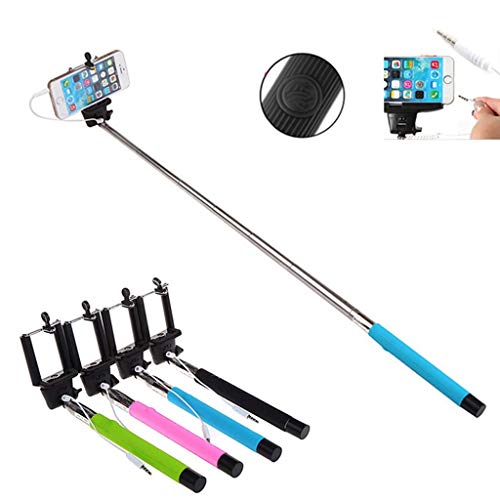 Cxp Boutiques Palos Selfie Selfie Sticks 100cm Selfie Palo con Mando a Distancia Botón de Disparo de 3,5 mm Cable con conexión de Cable Selfie Monopod for Barritas Móvil Selfie (Color : D)