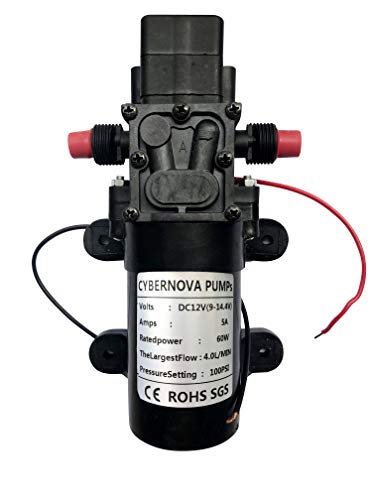 CYBERNOVA Bomba autocebante de diafragma de Alta presión de Agua Dulce de DC 12 V 100 PSI 4,5 l/m Caravana/Barco/RV/Jardín (3210)