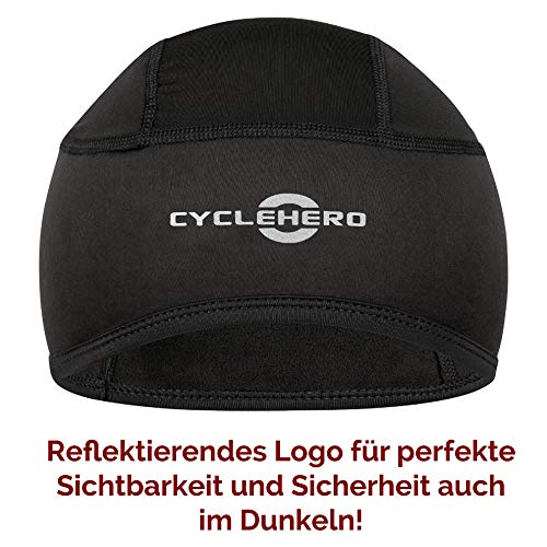 CYCLEHERO Gorro acolchado para bicicleta para Unisex Adultos [Impermeable] [Grande-XXL-Negro]