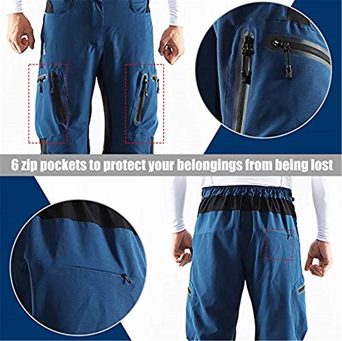 Cycling Shorts, Outdoor Sports Pants,Baggy No Padded Mountain Bike Shorts,Breathable Quick Dry Biking Pants,for Mountain Bike Downhill Sports (Blue,XL)