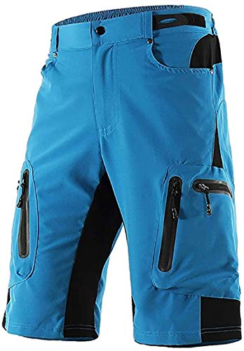 Cycling Shorts, Outdoor Sports Pants,Baggy No Padded Mountain Bike Shorts,Breathable Quick Dry Biking Pants,for Mountain Bike Downhill Sports (Blue,XL)