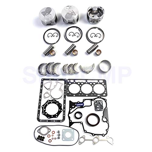 D902 Kit de reconstrucción de motor - SINOCMP Piezas de excavadora para Kubota KX41-3 Excavator BX25 tractor y vehículo utilitario, 3 meses de garantía