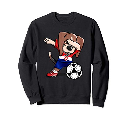 Dabbing Perro Beagle Fútbol De Croacia - Bandera De Croacia Sudadera