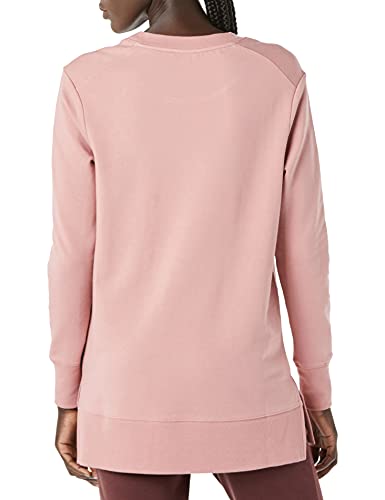 Daily Ritual Terry Cotton and Modal Side-Vent Tunic Camisa Tipo, Rosa Efecto Lavado, S