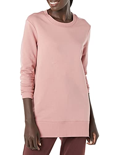 Daily Ritual Terry Cotton and Modal Side-Vent Tunic Camisa Tipo, Rosa Efecto Lavado, S