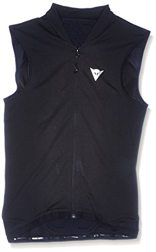 Dainese Gilet Manis 13 Protector, Hombre, Negro/Rojo-Fluo, S