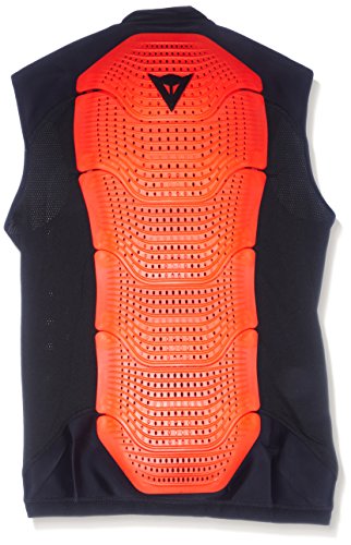 Dainese Gilet Manis 13 Protector, Hombre, Negro/Rojo-Fluo, S