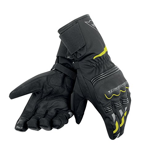 Dainese-TEMPEST UNISEX D-DRY LONG Guantes, Negro/Amarillo-Fluo, Talla XS