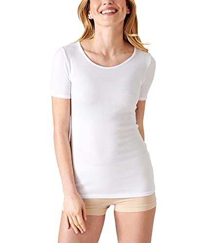 Damart Lot de 2 tee-Shirts Thermolactyl Camiseta térmica, Blanco, S (Pack de 2) para Mujer
