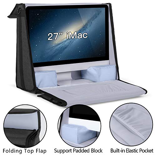 Damero Bolsa para Apple iMac 27 Pulgadas, Organizador para iMac 27", Almacenamiento para iMac 27 Pulgadas y Otros Accesorios (Apto para Apple iMac de 27 Pulgadas, Negro)