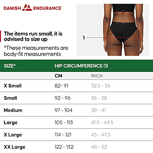 DANISH ENDURANCE Microfiber Sports Hipster 3 Pack (Negro, Medium)