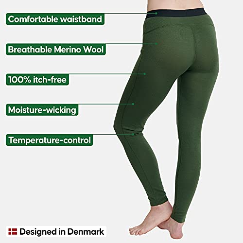 DANISH ENDURANCE Women's Merino Tights L Green 1-Pack