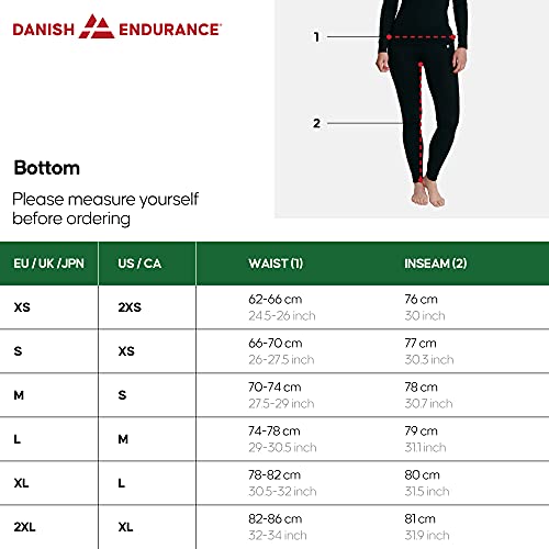DANISH ENDURANCE Women's Merino Tights L Green 1-Pack