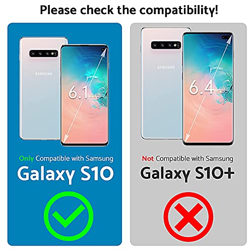 DASFOND Funda Galaxy S10, Funda Protectora de Grado Militar para teléfono con Soporte de Anillo de Metal Reforzado [Soporte de Montaje magnético] Compatible con Samsung Galaxy S10, Rojo