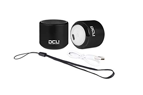 DCU Tecnologic | Mini Altavoz Portatil | Bluetooth | 3W | tamaño pequeño | Gran Sonido | Control Remoto para Fotos (Negro)