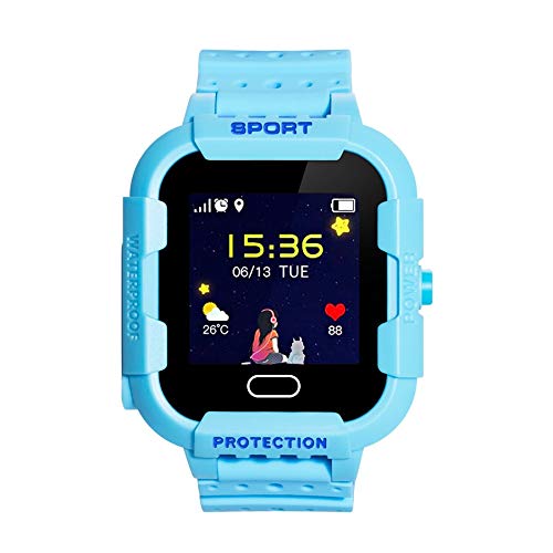 DCU TECNOLOGIC | Reloj Inteligente niños | Smarwatch para niños | Llamadas 2G | Tecnología GPRS+LBS+WiFi | A Prueba de Golpes | IP67 | Azul