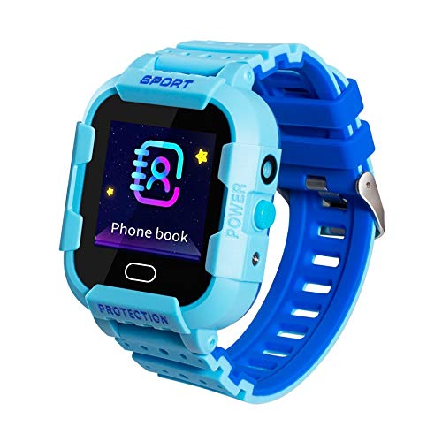 DCU TECNOLOGIC | Reloj Inteligente niños | Smarwatch para niños | Llamadas 2G | Tecnología GPRS+LBS+WiFi | A Prueba de Golpes | IP67 | Azul