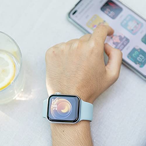 DCU TECNOLOGIC | Smartwatch Colorful | Reloj Inteligente Notificaciones Apps y Llamadas | 8 Modos de Deporte | IP67 | 2 Correas en TPU Rosa + Azul Cielo