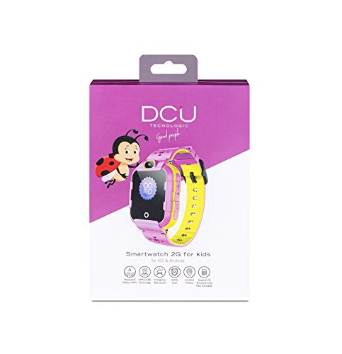 DCU Tecnologic | Smartwatch | Reloj Inteligente para niños | Pulsera de Actividad IP67 | a Prueba de Sudor y Salpicaduras de Agua | botón de Emergencia | Mensajes de Voz y Llamadas (Rosa)