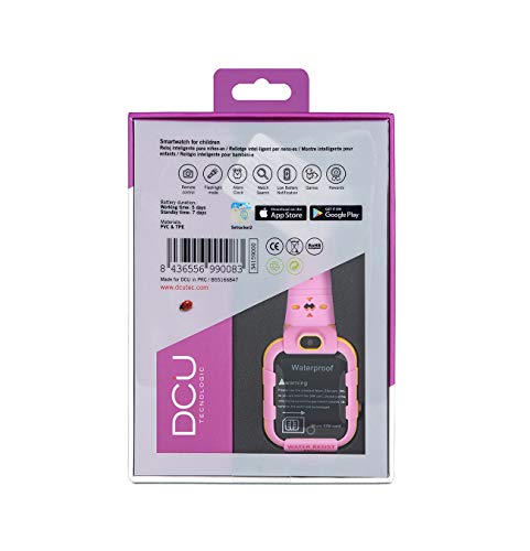 DCU Tecnologic | Smartwatch | Reloj Inteligente para niños | Pulsera de Actividad IP67 | a Prueba de Sudor y Salpicaduras de Agua | botón de Emergencia | Mensajes de Voz y Llamadas (Rosa)