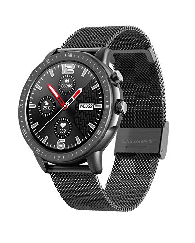 DCU TECNOLOGIC | Smartwatch | Reloj Inteligente | Pulsera de Actividad IP67 | Pantalla táctil Full Color Dinamic UI | Control de Smartphone | Deporte | Metal (Negro)