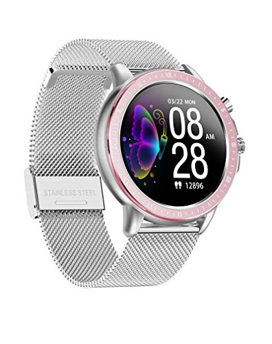 DCU TECNOLOGIC | Smartwatch | Reloj Inteligente | Pulsera de Actividad IP67 | Pantalla táctil Full Color Dinamic UI | Control de Smartphone | Deporte | Metal (Plata)