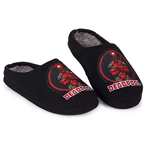 Deadpool Zapatillas Casa Hombre, Originales Pantuflas Térmicas de Invierno, Zapatillas Forradas para Hombres, Regalos Originales Marvel para Hombre (40.5 EU, Numeric_40_Point_5)