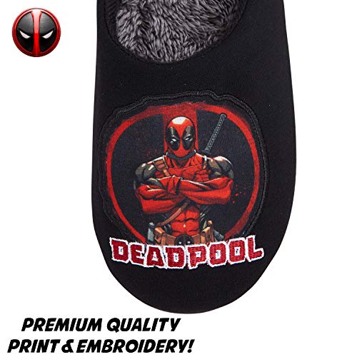 Deadpool Zapatillas Casa Hombre, Originales Pantuflas Térmicas de Invierno, Zapatillas Forradas para Hombres, Regalos Originales Marvel para Hombre (40.5 EU, Numeric_40_Point_5)