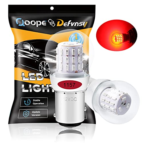 DEFVNSY - Paquete de 2 - Rojo 1157 BAY15D 2057 2357 7528 Luz LED extremadamente brillante 3014 39 Bombillas de repuesto SMD para luces de freno traseras - 12V DC