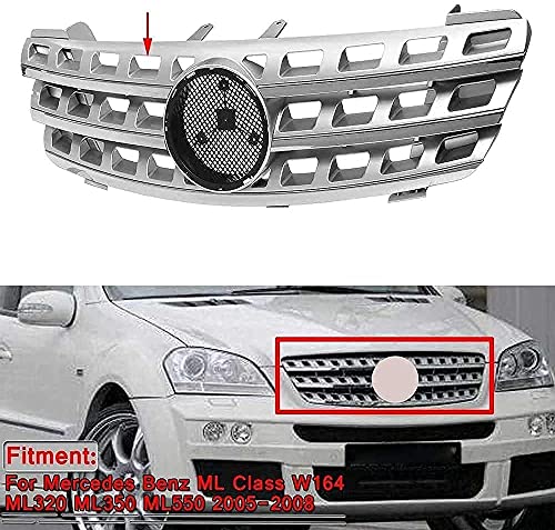 Delantera Del Capó Parrilla Ajuste Del Riñón Rejilla Del Radiador Deportivo Ajuste Para Mercedes Benz Ml Clase W164 Ml320 Ml350 Ml550 2005 2006 2007 2008, Parrilla De Automóvil Accesorios Modificados